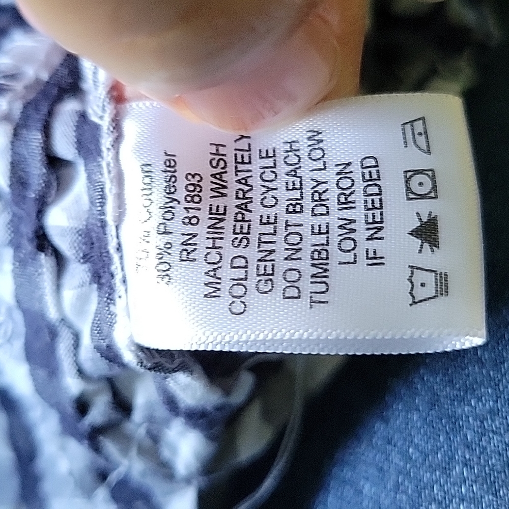 D & co gingham 3/4 ruffle sleeve top - Picture 8 of 8